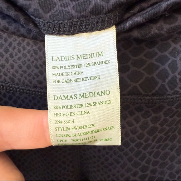 Tangerine Black Modern Snake Print Cropped Leggings Womens Size Medium - Picture 7 of 8